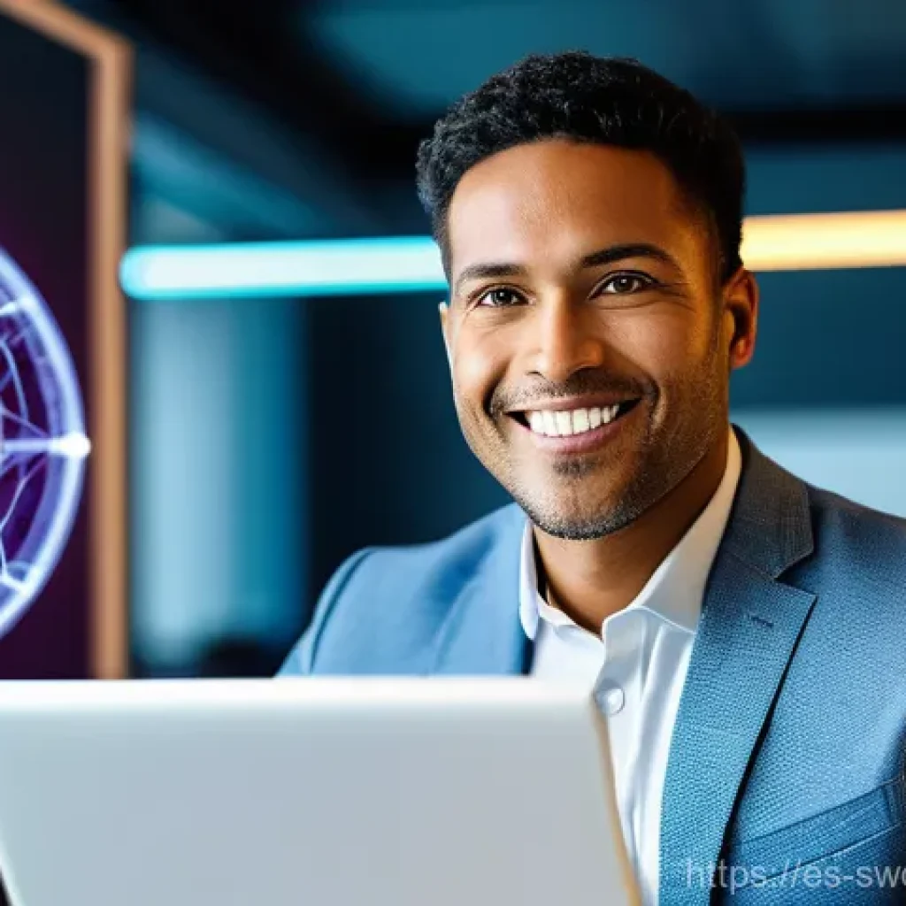 소프트웨어 설계 패턴과 비즈니스 모델 - **Prompt:** A vibrant and inspiring image of a diverse digital entrepreneur (adult, professionally a...