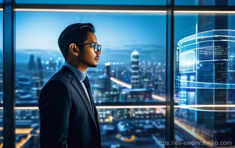 소프트웨어 설계 패턴과 오픈 소스 프로젝트 - A professional and diverse software architect, dressed in smart-casual business attire, stands in a ...